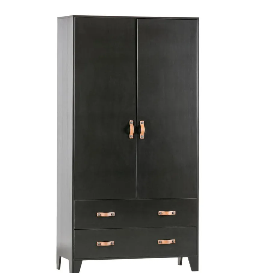 Kledingkasten<WOOOD Kledingkast Dian Zwart - 94x180x40 cm