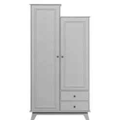 Kledingkasten<WOOOD Kledingkast Lily Grijs - 98x190x41 cm