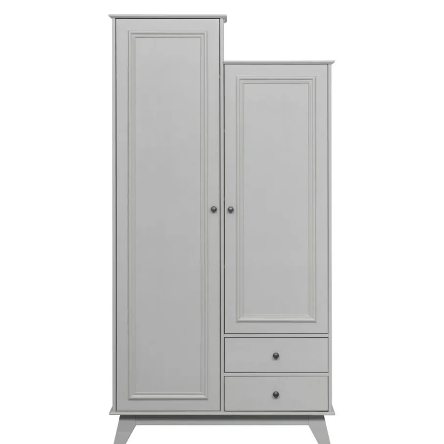Kledingkasten<WOOOD Kledingkast Lily Grijs - 98x190x41 cm