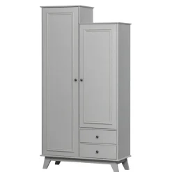 Kledingkasten<WOOOD Kledingkast Lily Grijs - 98x190x41 cm