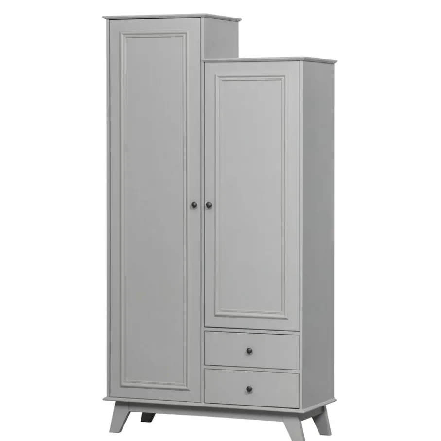 Kledingkasten<WOOOD Kledingkast Lily Grijs - 98x190x41 cm