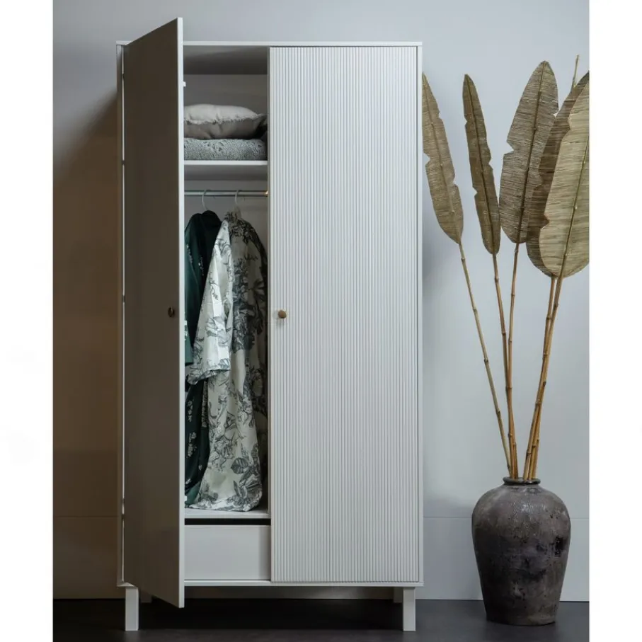Kledingkasten<WOOOD Kledingkast Madu Grijs - 100x195x53 cm