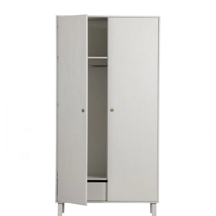 Kledingkasten<WOOOD Kledingkast Madu Grijs - 100x195x53 cm
