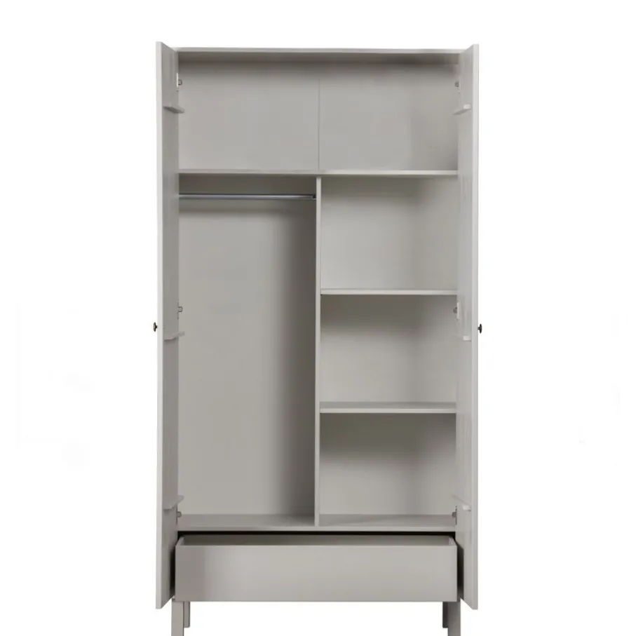 Kledingkasten<WOOOD Kledingkast Madu Grijs - 100x195x53 cm
