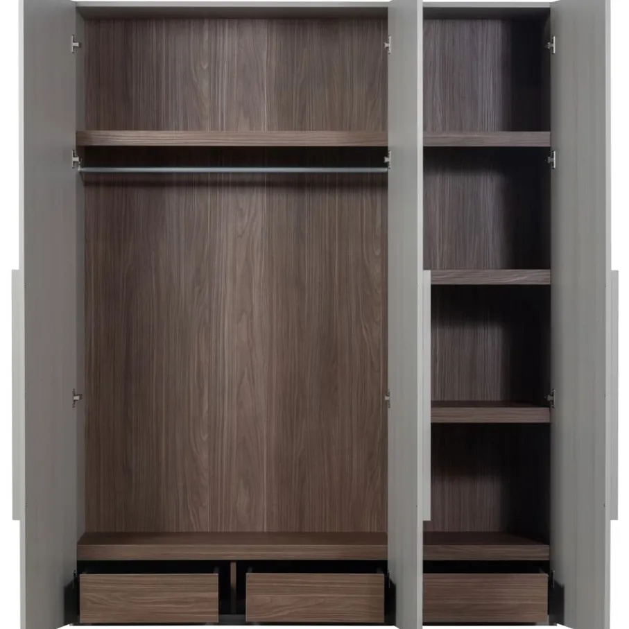 Kledingkasten<WOOOD Kledingkast Rens Grijs - 165x210x58 cm