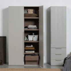 Kledingkasten<WOOOD Kledingkast Rens Grijs - 55x210x58 cm