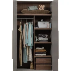 Kledingkasten<WOOOD Kledingkast Rens Grijs - 110x210x58 cm