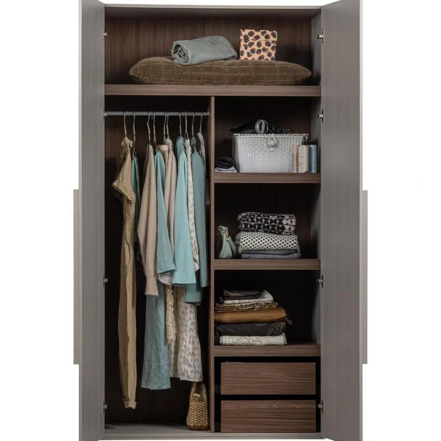 Kledingkasten<WOOOD Kledingkast Rens Grijs - 110x210x58 cm