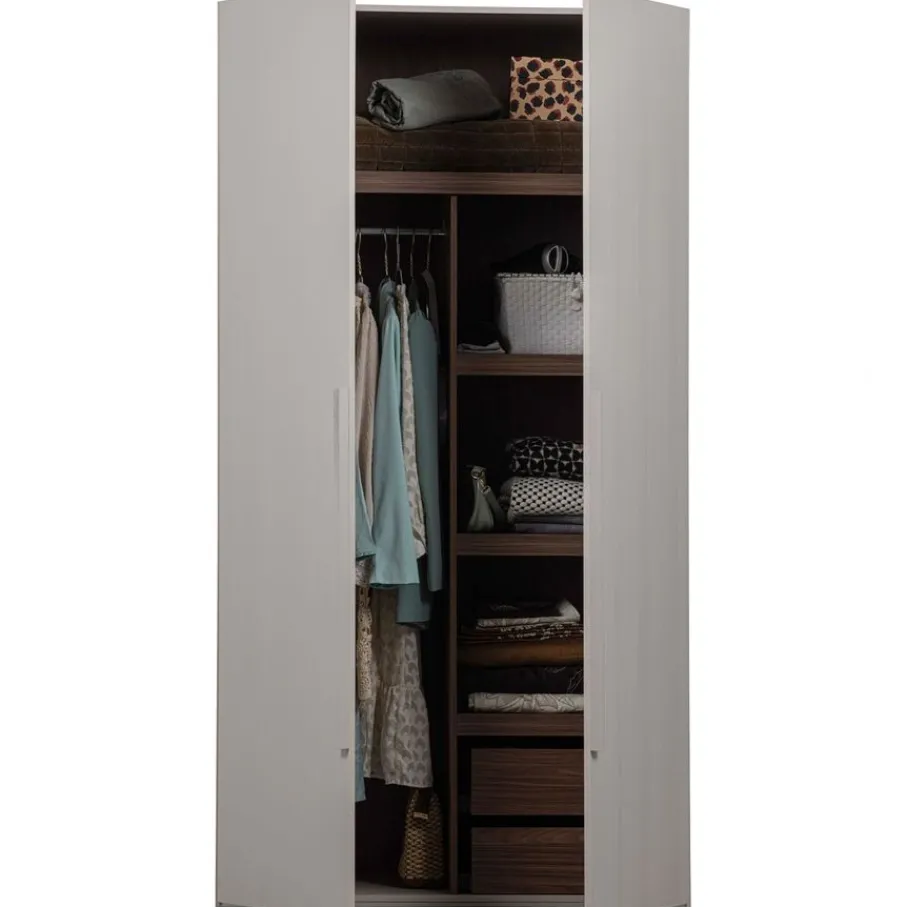 Kledingkasten<WOOOD Kledingkast Rens Grijs - 110x210x58 cm