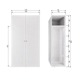 Kledingkasten<WOOOD Kledingkast Sipke Wit - 110x200x55 cm