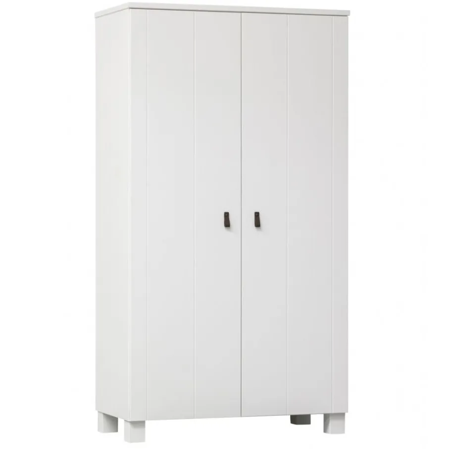 Kledingkasten<WOOOD Kledingkast Ties Wit - 111x202x55 cm