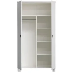 Kledingkasten<WOOOD Kledingkast Ties Wit - 111x202x55 cm