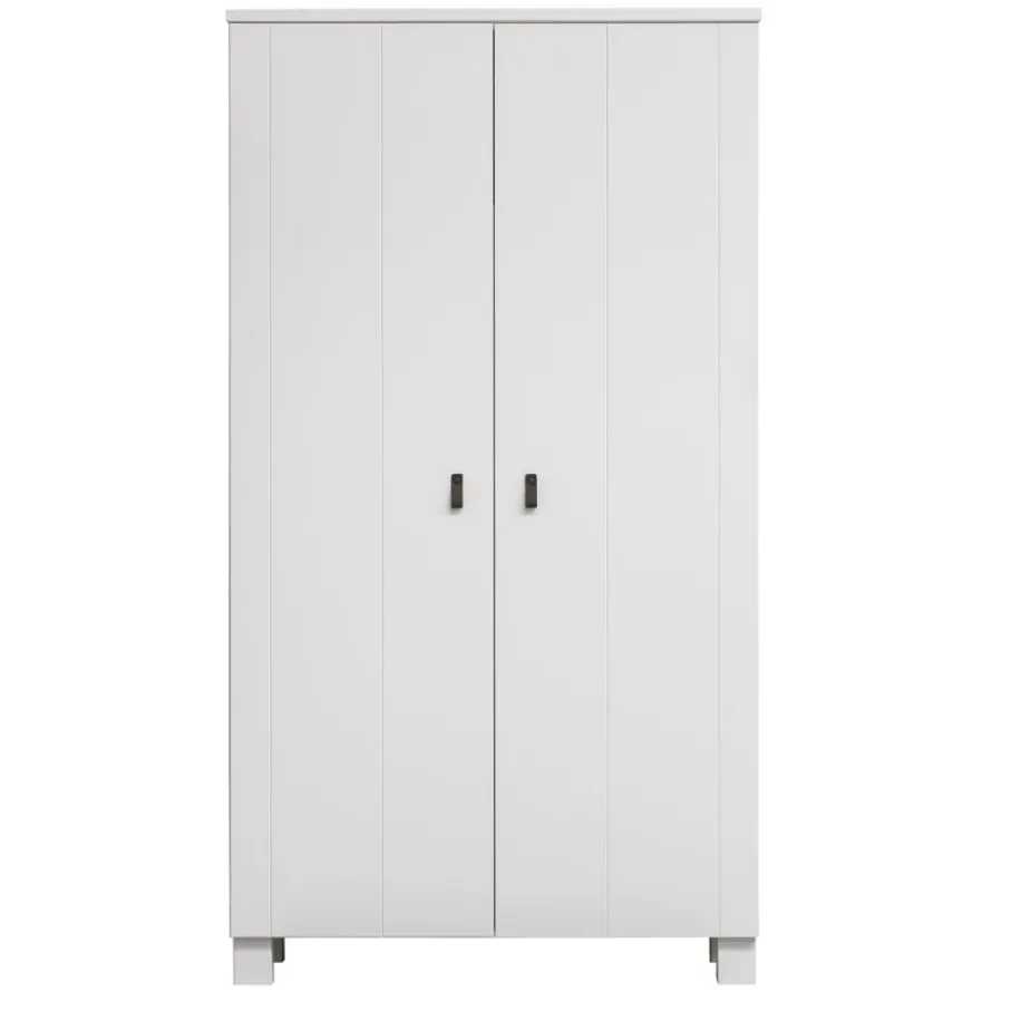 Kledingkasten<WOOOD Kledingkast Ties Wit - 111x202x55 cm