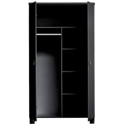 Kledingkasten<WOOOD Kledingkast Ties Zwart - 111x202x55 cm