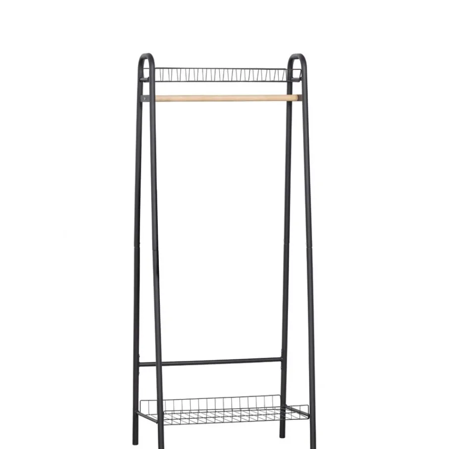 Opbergkasten<WOOOD Kledingrek Jovi Zwart - 70x167x41 cm