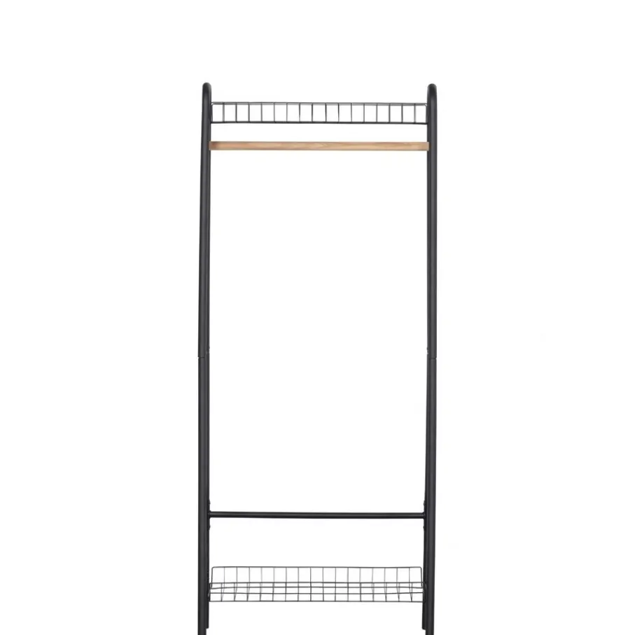 Opbergkasten<WOOOD Kledingrek Jovi Zwart - 70x167x41 cm
