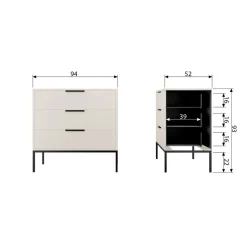 Ladekasten|Wandkasten<WOOOD Ladekast Adam Dust - 94x93x52 cm