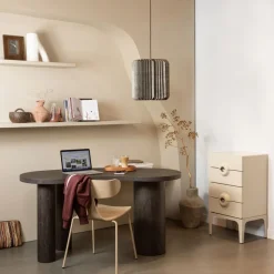 Nachtkastjes|Ladekasten<WOOOD Ladekast Merge Greige - 44x89x45 cm