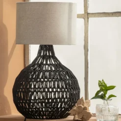 Lampenkappen & -Voeten<WOOOD Lampenvoet Macy Zwart - E27 - Ø 44 cm