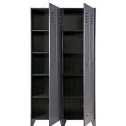 Lockerkasten<WOOOD Lockerkast Stijn Grijs - 103x187x40 cm
