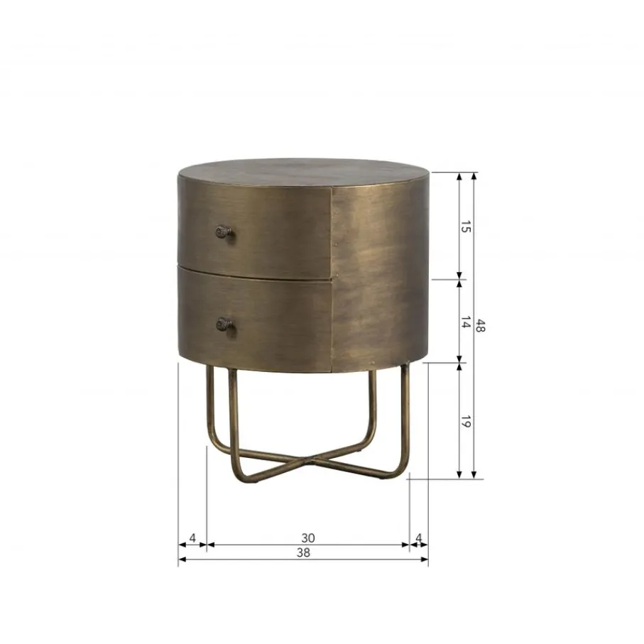 Nachtkastjes<WOOOD Nachtkastje Glossy Goud - 39x48x39 cm