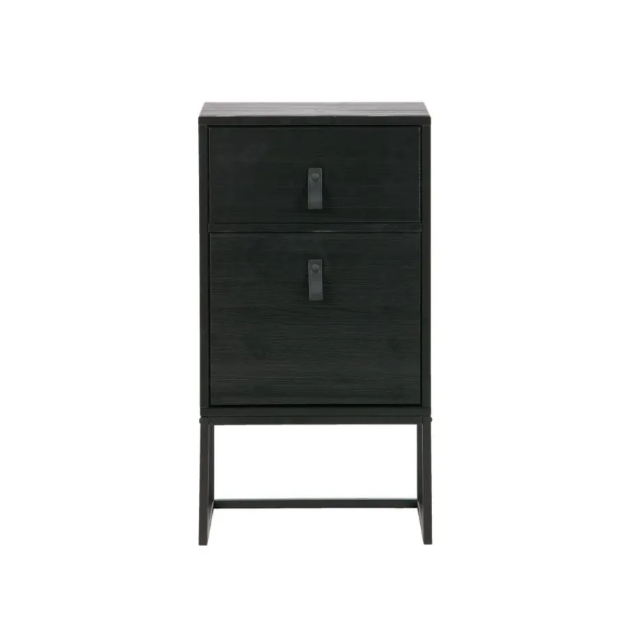 Nachtkastjes<WOOOD Nachtkastje Zola Zwart - 40x74x35 cm