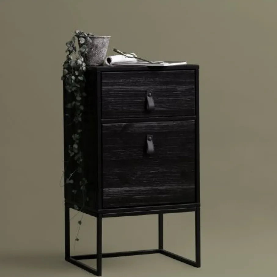 Nachtkastjes<WOOOD Nachtkastje Zola Zwart - 40x74x35 cm