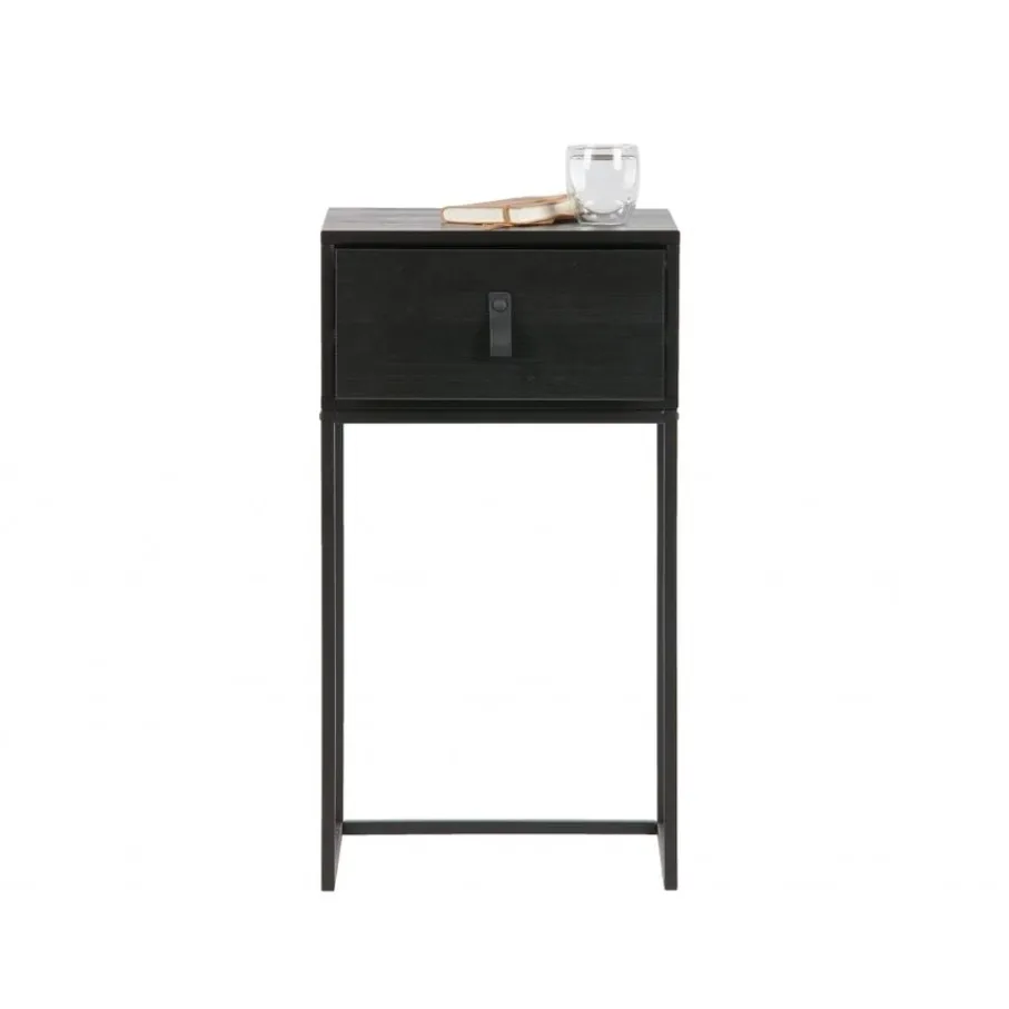 Nachtkastjes<WOOOD Nachtkastje Zola Zwart - 40x74x35 cm
