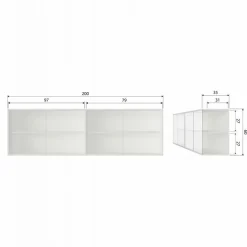 Wandkasten<WOOOD Opzetkast  Klink Mist - 200x60x35 cm