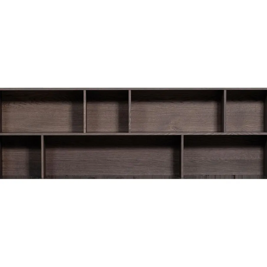 Wandkasten<WOOOD Opzetkast New Gravure Bruin - 200x65x30 cm
