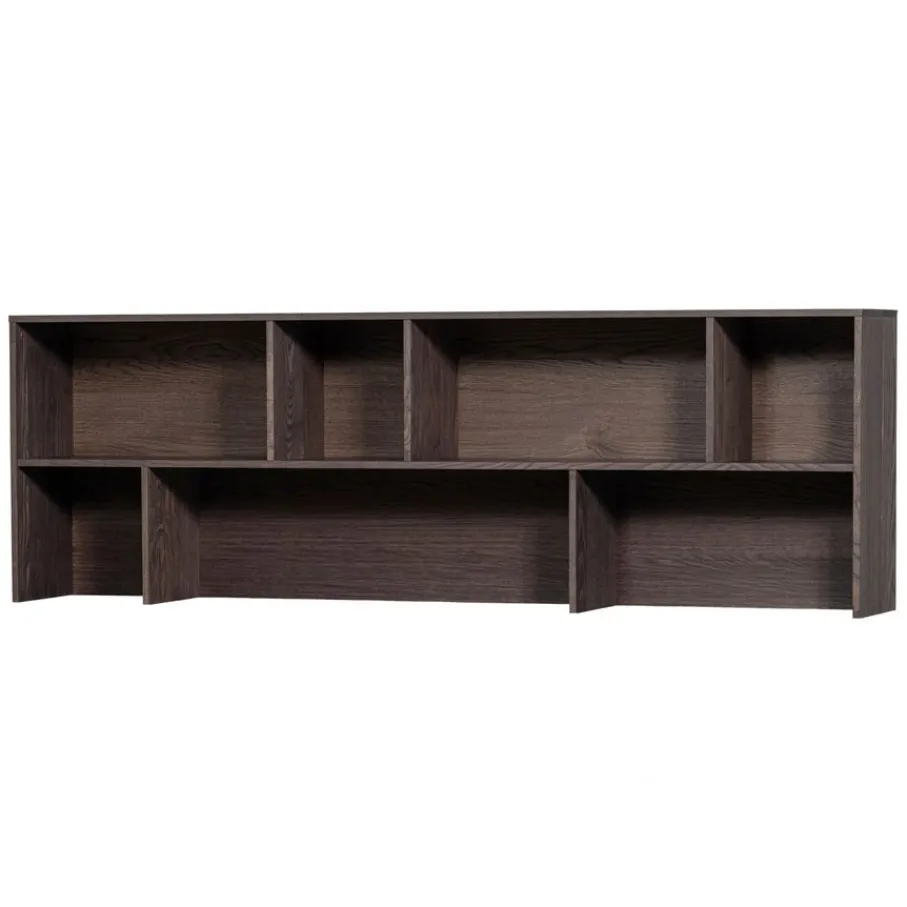 Wandkasten<WOOOD Opzetkast New Gravure Bruin - 200x65x30 cm