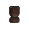 Vazen & Potten|Bijzettafels<WOOOD Plantentafel / Pot Toval Paars / Bruin - 28x40x28 cm