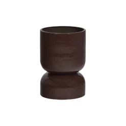Vazen & Potten|Bijzettafels<WOOOD Plantentafel / Pot Toval Paars / Bruin - 28x40x28 cm