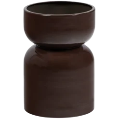 Vazen & Potten|Bijzettafels<WOOOD Plantentafel / Pot Toval Paars / Bruin - 28x40x28 cm