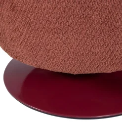 Poefs & Krukjes<WOOOD Poef Islen Bordeauxrood - Ø 39 cm