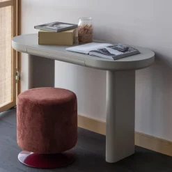 Poefs & Krukjes<WOOOD Poef Islen Bordeauxrood - Ø 39 cm