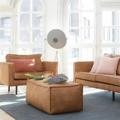 Hockers|Poefs & Krukjes<WOOOD Poef Rodeo Cognac - 120x60 cm