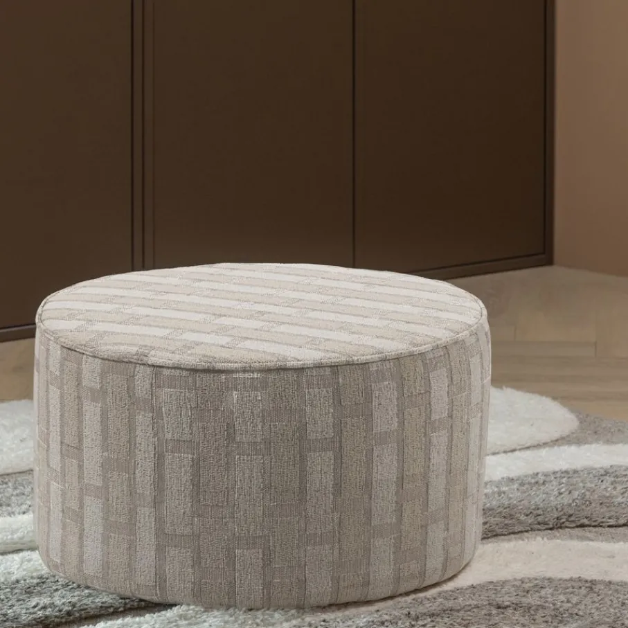 Poefs & Krukjes<WOOOD Poef Sarli Naturel / Beige - Ø 60 cm