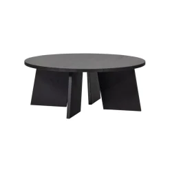 Salontafels<WOOOD Salontafel Fries Zwart - Ø 90 cm