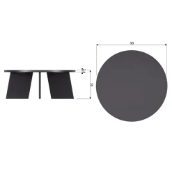 Salontafels<WOOOD Salontafel Fries Zwart - Ø 90 cm