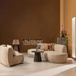 Salontafels<WOOOD Salontafel Maan Donkerbruin - Ø 80 cm