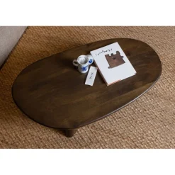 Salontafels<WOOOD Salontafel Roundly Bruin - 110x60 cm