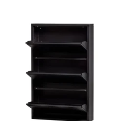 Opbergkasten|Schoenenkasten<WOOOD Schoenenkast Sabine Zwart - 66x103x16 cm