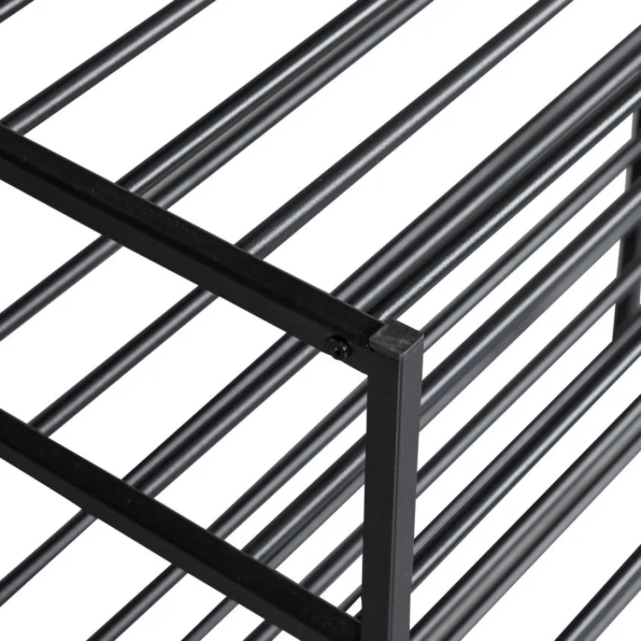 Schoenenkasten<WOOOD Schoenenrek Ferro Zwart - 85x120x35 cm