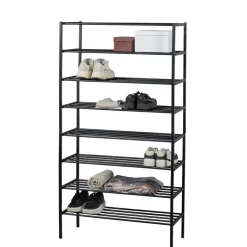 Schoenenkasten<WOOOD Schoenenrek Ferro Zwart - 85x160x35 cm
