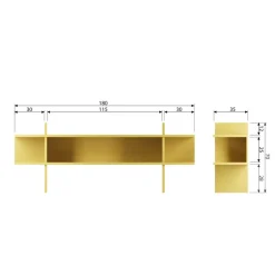 Sidetables|Wandkasten<WOOOD Sidetable Jana Mist - 180x70x35 cm