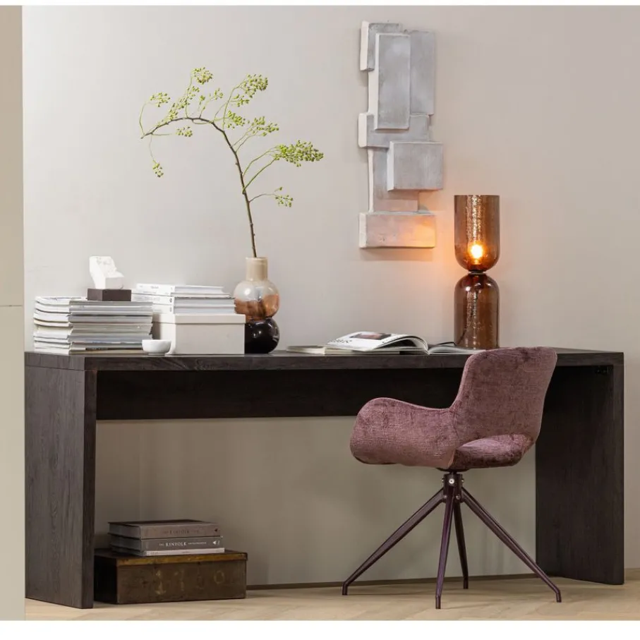 Sidetables<WOOOD Sidetable Maan Donkerbruin - 200x75x45 cm
