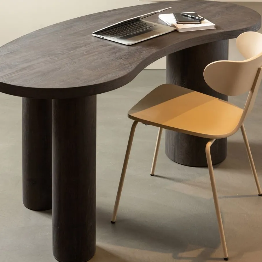 Bureaus|Sidetables<WOOOD Sidetable Maan Donkerbruin - 150x75x70 cm