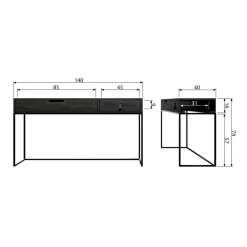 Sidetables<WOOOD Sidetable Silas Zwart - 140x74x40 cm