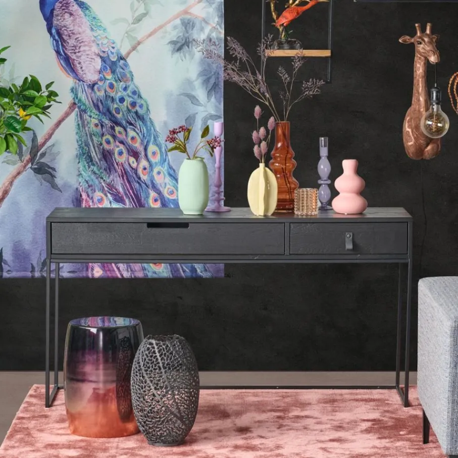 Sidetables<WOOOD Sidetable Silas Zwart - 140x74x40 cm